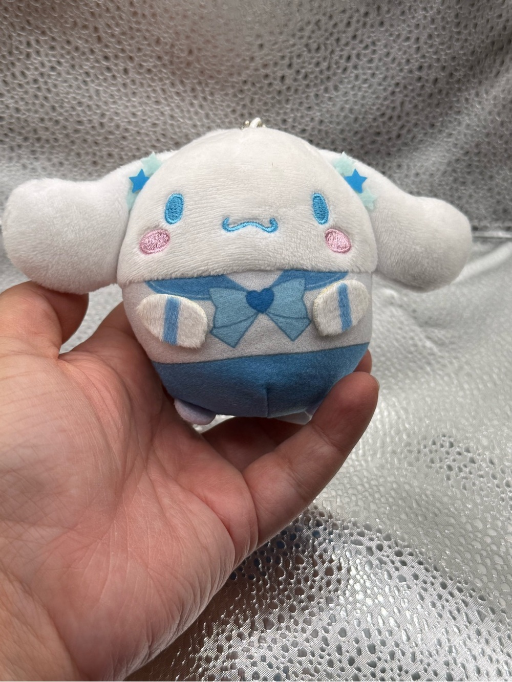 Sanrio Cinnamoroll Plush Keychain in White and Blue